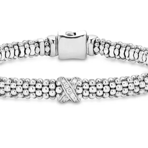 LAGOS Sterling Silver Embrace Collection Rope Bracelet with Diamonds - Picture 6 of 6